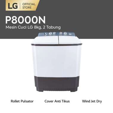 LG Mesin Cuci 2 Tabung [8 Kg] P8000N