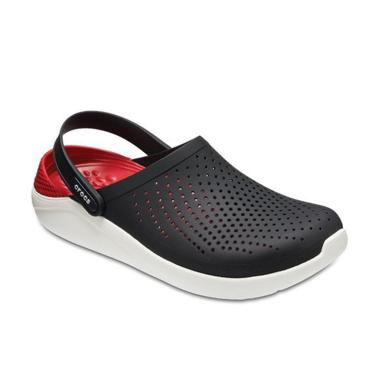 black and red crocs