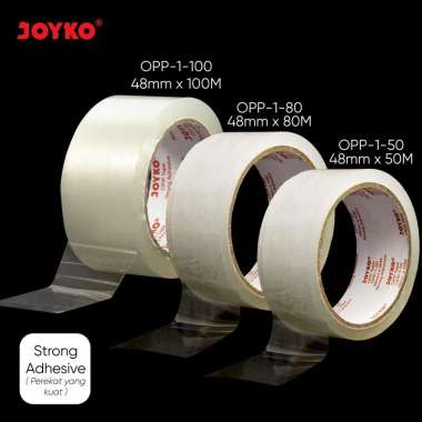 Opp Tape Lakban Bening Joyko OPP-1-50M ~ 100M 48mm Strong Adhesive OPP-1-50M