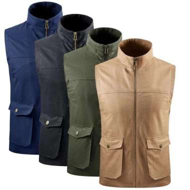 Jaket Rompi Lapangan/Rompi/vest mancing/Rompi PDL Wartawan Outdoor003 Biru Navy L