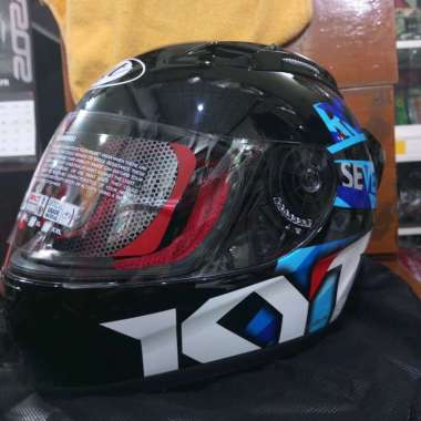 Helm KYT RC7 #19 Black Blue || Helm Full Face || Original KYT ||