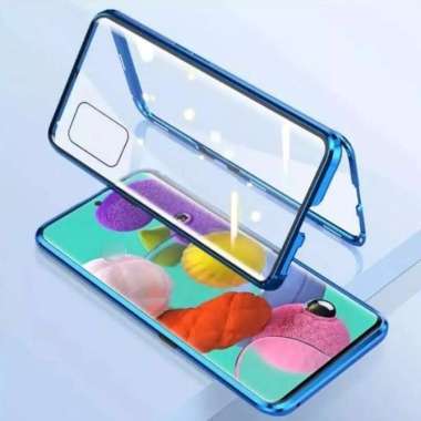 Case Magnetic Samsung A51 Duoble Kaca depan belakang full Cover Ori Putih