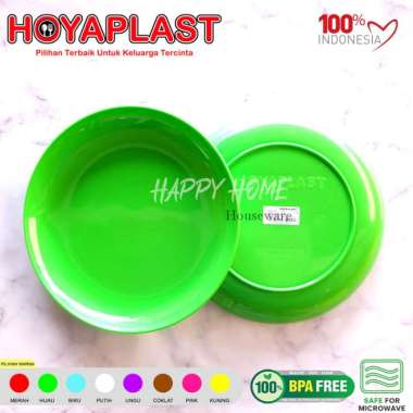 HOYAPLAST 1/2 & 1 Lusinan Piring Bulat Makan 2 Ukuran 9in & 10in Warna 9IN 1 Lusin Hijau