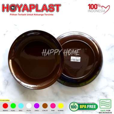 HOYAPLAST 1/2 & 1 Lusinan Piring Bulat Makan 2 Ukuran 9in & 10in Warna 9IN 1 Lusin Cokelat