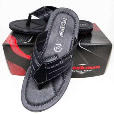 Treckman Ivory Sandal Pria Sandal Cowok Sandal Casual Keren 39 hitam