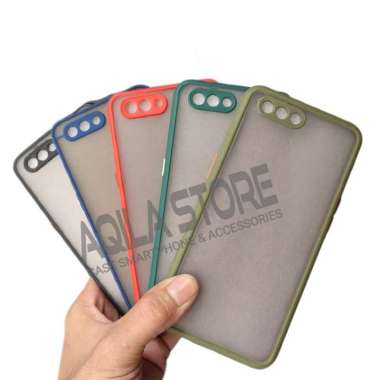 Case Aero Oppo A3s / CPH1803 / CPH1853 / CPH1805 Semi Hardcase Fuse Transparan Dove Merah