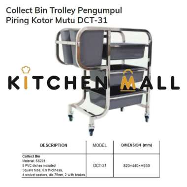 DCT-31 Collect Bin Trolley Pengumpul Piring Kotor