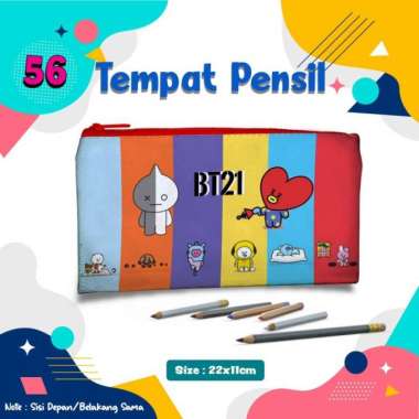Tempat Pensil Anak Bergambar Bt21 & Berbagai Macam Karakter Lainnya Multicolor
