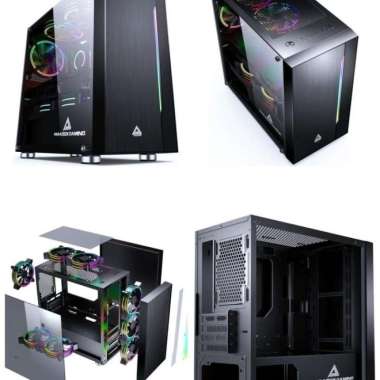 Casing PC Gaming Paradox Dragon Slayer Black Free 1x Fan RGB