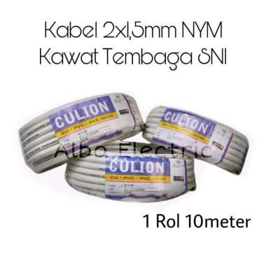 Kabel Listrik 2x1,5 10 Meter Cullion Kabel NYM 2x1.5 SNI Tembaga 10 M