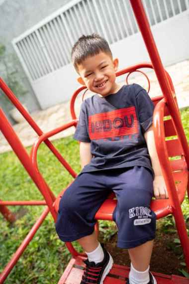 Tshirt/ Kaos Anak/ Kidou X Kezia Karamoy Logo Print S Navy