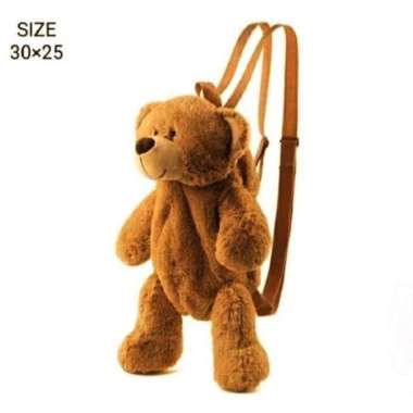 Tas beruang tedy bear bulu lucu imut gemoy Wanita Boneka Mewah Coklat Tua