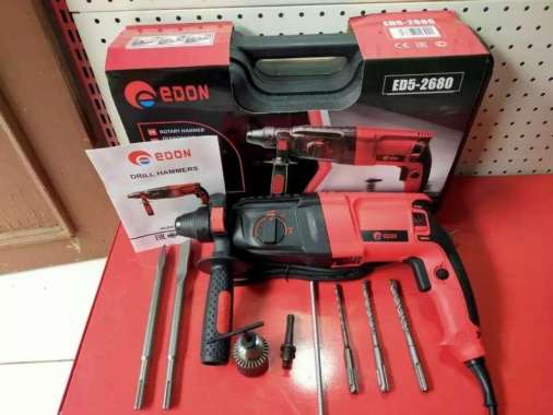 MESIN BOBOK TEMBOK BETON MESIN BOR HAMMER ROTARY HAMMER EDON ED5-2680 TanpaBubleWrap