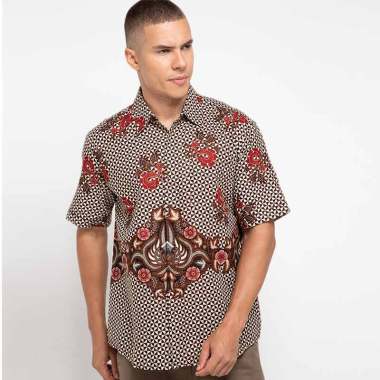 Batik Adikusuma Hem Batik Gajah Uling Batik Pria -  Hitam [532125039] S -