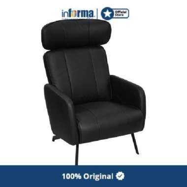 Informa - Leon Sofa Kulit 1 Dudukan - Hitam