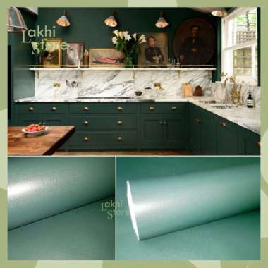 Wallpaper Dinding Dapur Polos Hijau Army Wall Stiker Kitchen Set Rumah kape