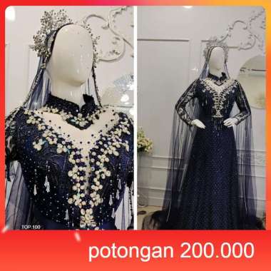 Baju pakaian gaun pengantin busana pernikahan wanita gown dress wedding dress slim span muslim perem