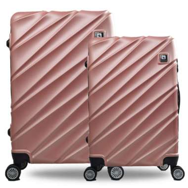 Tas Koper Hardcase Fiber Set Polo Team size 20 dan 24 inch - 1002 Rose Gold