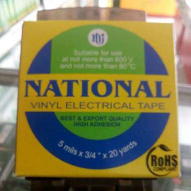Isolasi slasiban kabel NATIONAL / lakban Hitam