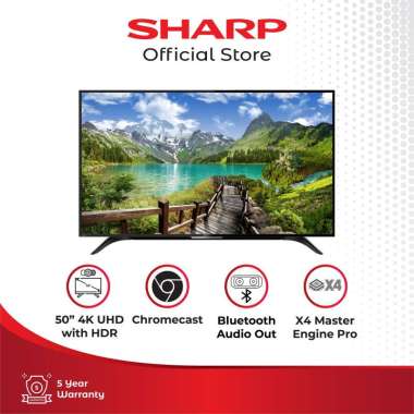 SHARP 4T-C50DK1I AQUOS Smart LED TV Android 4K With HDR [50 Inch]