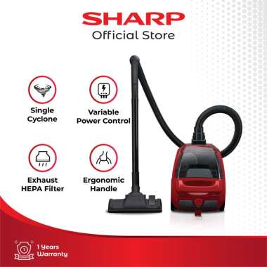 SHARP EC-NS18 BK/RD Bagless Vacuum Cleaner 1.5 Liter Red