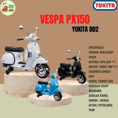 Mainan Anak Motor Aki VESPA PX150 - YUKITA 002- Maenan Motoran anak