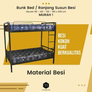 Ranjang Susun Besi / Tempat Tidur Tingkat Besi / Dipan Besi / Bunk Bed 120 x 200 cm