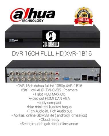 DVR/XVR Dahua Cooper 16ch H.265+ DH-XVR1B16-I