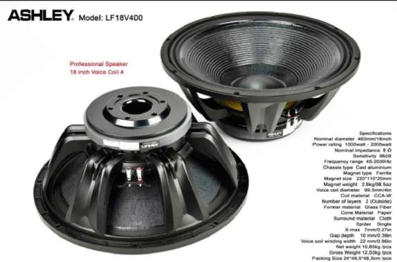 Speaker Ashley 18 inch LF18V400