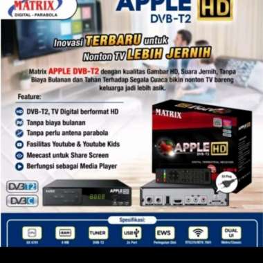 Receiver TV Set top Box Matrix Garuda DVB T2 Digital Apple