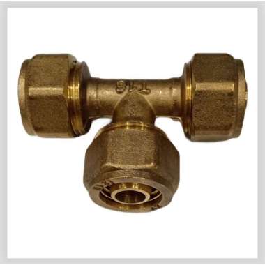 Tee / T sok / Shock Sambung Pipa air Panas Kuningan 1/2 Inch