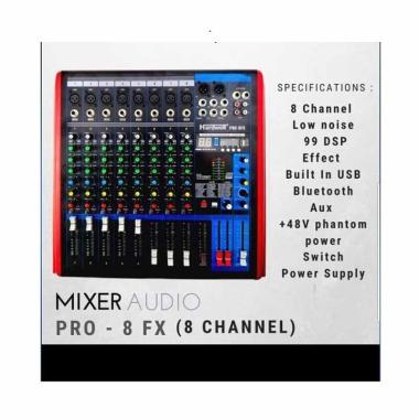 Hardwell PRO 8FX Mixer Audio [8CH/ Original] hitam