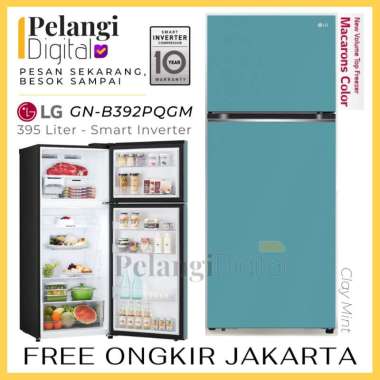 LG B392PQGM Kulkas 2 Pintu Smart Inverter 395L Macaron Collection Mint