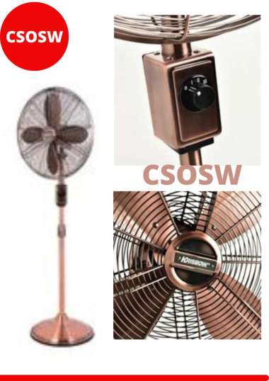 Krisbow Kipas Angin Lantai Klasik Vintage Elegan Copper Pedestal Fan 16Inch