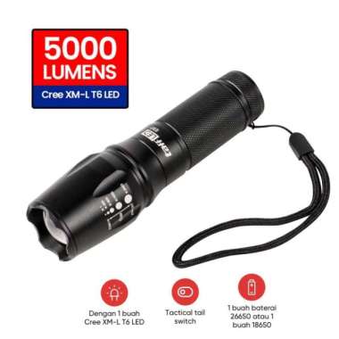 KINGTIAM Senter LED Cree XM-L T6 26650 5000 Lumens