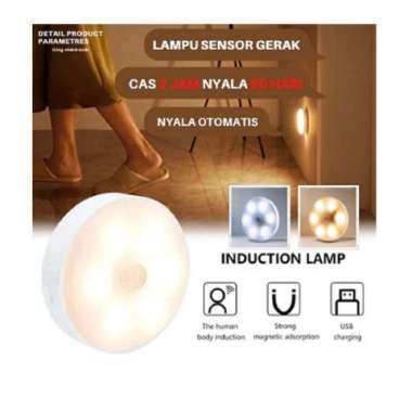 LAMPU MALAM LED SENSOR GERAK USB RECHARGE Lampu LED Lemari Kamar tidur