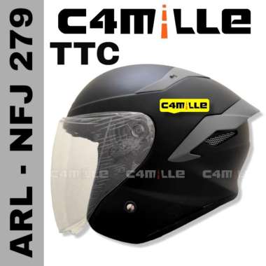 HELM ARL NFJ TT COURSE 279 BLACK DOFF SPIOLER SILVER SINGLE VISOR HALF FACE L