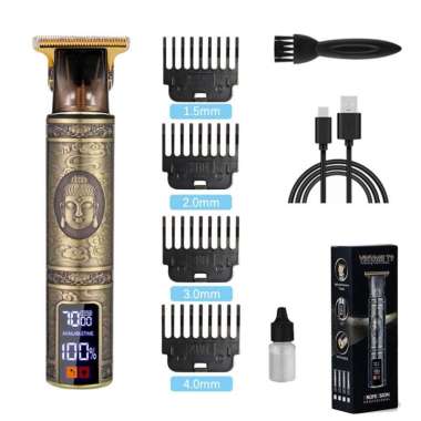 Alat Cukur Potong Rambut Kumis Jenggot Jambang Elektrik Hair Clipper Trimmer Model Buddha T9 with LC