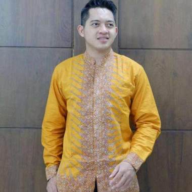 Batik Sri Baju Koko Pria Batik 02 L 01 KUNING