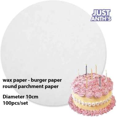 Round Parchment Paper Burger Paper Wax Kertas Wax 10 cm