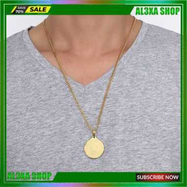 Stainless Steel Gold Figure Of Buddha Charm Pendant Necklace