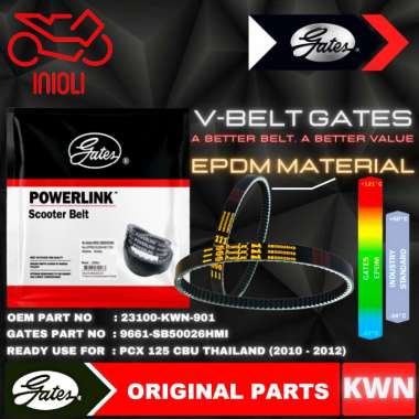 VAN BELT GATES V BELT V-BELT VBELT GATES POWERLINK HONDA PCX 125 CBU THAILAND (2010 - 2012) 23100-KW