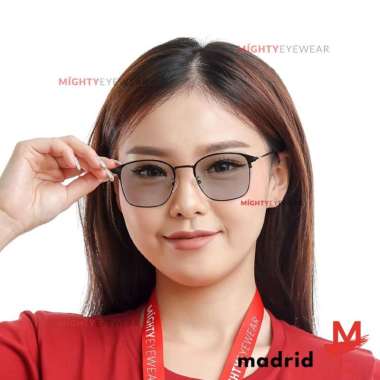 Kacamata Antiradiasi Photocromic Blueray Madrid Grey Wanita Korea Gaya Frame Saja