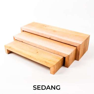 Display Rak Tangga Kayu Pajangan Rak Susun Pajang produk (isi 3 Pcs) Sedang