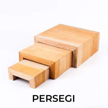 Display Rak Tangga Kayu Pajangan Rak Susun Pajang produk (isi 3 Pcs) Persegi