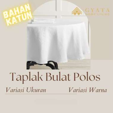 Taplak Meja bundar Bulat osin - Ukuran Meja Besar Taplak 80 cm Putih
