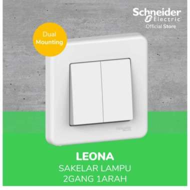 Schneider Electric Leona Saklar - 2 Gang 1 Arah