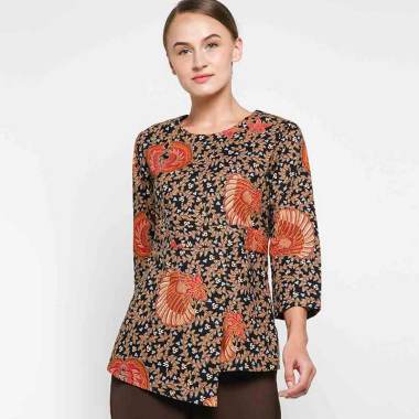 Batik Adikusuma 182269020 Batik Sayap Gurda Blouse Wanita - Hitam L -