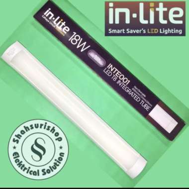 LAMPU LED T8 INTEGRATED TUBE PUTIH INTE001 18W 18 W WATT IN-LITE Putih - BUBLE