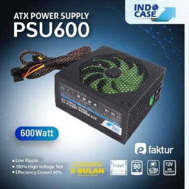 PSU600 - PSU600W PURE WITH MODULAR CABLE 80+SILVER - INDOCASE